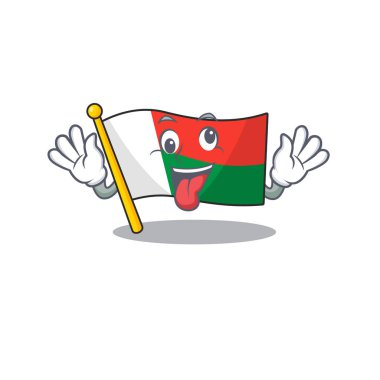 Karakter bayrağı Madova çizgi filmde izole edildi. Hediye getirin.