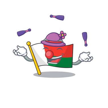 Çizgi film hokkabazlığında izole edilmiş karakter bayrağı.