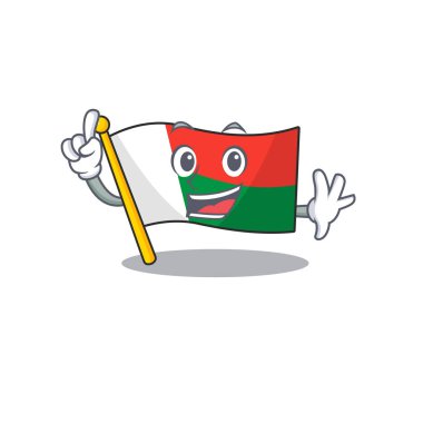 Karakter bayrağı Madova çizgi film parmağında izole edildi