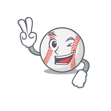 Maskot beysbol topu. İki parmak şeklinde.