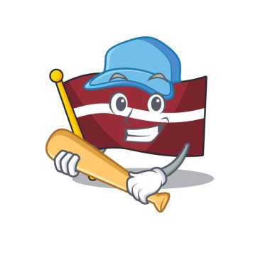 Beyzbol karakteri rolünde Letonya maskotu