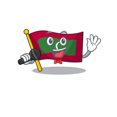 Şarkı söyleyen karakterli maskotlu maldivler