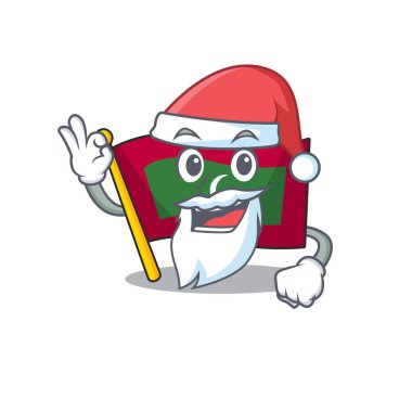 Noel Baba çizgi film bayrağı maskotuyla birlikte daldı.