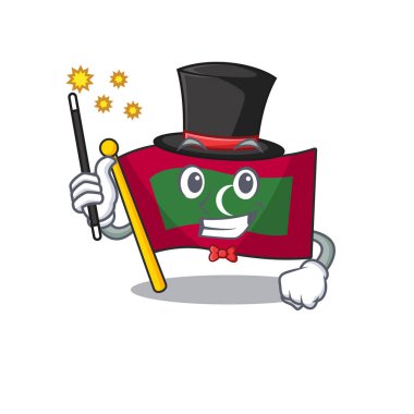 Sihirbaz karikatür bayrağı maskotla birlikte daldı