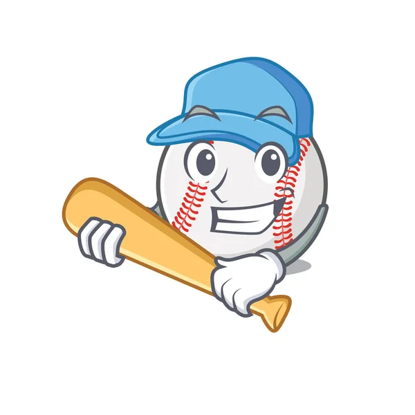Rajzfilm baseball egy karaktert játszik baseball — Stock Vector