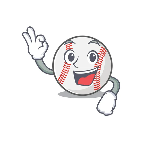 Maskottchen Cartoon Baseball in Ordnung — Stockvektor
