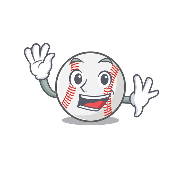 Mascotte de baseball dessin animé le en forme de vague — Image vectorielle