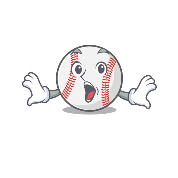 Personaje aislado béisbol con un sorprendido lindo — Vector de stock