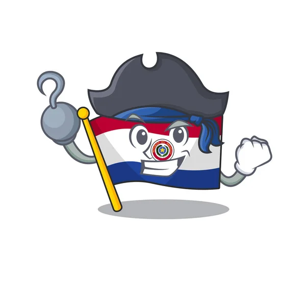 Kalóz rajzfilm zászló paraguay a kabala — Stock Vector