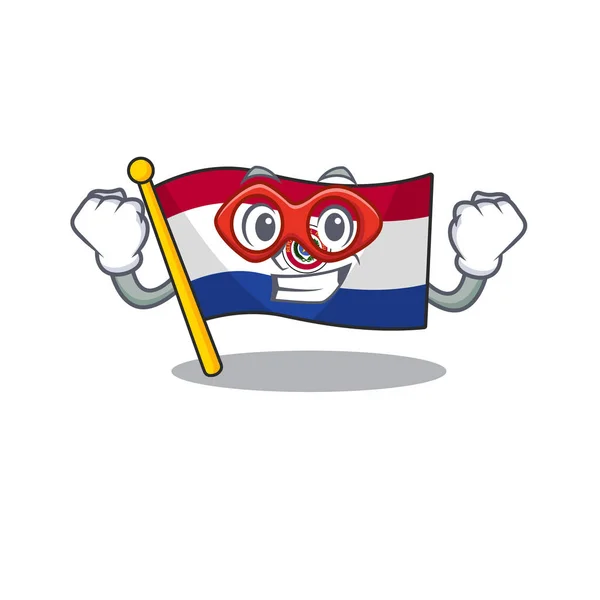 Bandera de dibujos animados paraguay aislado en personaje de superhéroe — Vector de stock