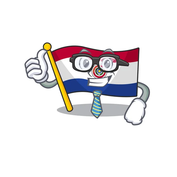 Bandeira dos desenhos animados paraguai isolado em caráter de empresário — Vetor de Stock