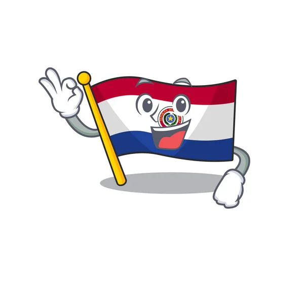 Bandera de dibujos animados paraguay aislado en buen carácter — Vector de stock