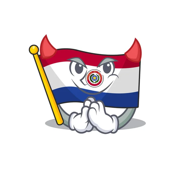 Bandera de Mascotas paraguay con carácter de canto — Vector de stock