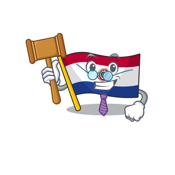 Bandera paraguay de dibujos animados con carácter de juez — Vector de stock
