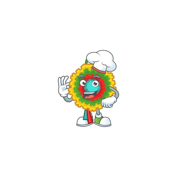 Happy Chef pinata personagem de desenho animado com chapéu branco — Vetor de Stock