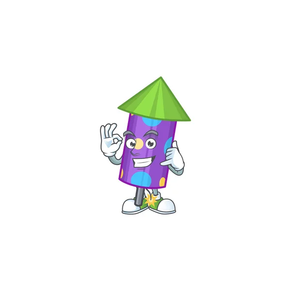 Call me cute dot fireworks rocket mascot cartoon style — Stock Vector
