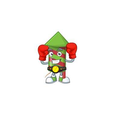 Komik boks yeşil çizgileri havai fişek roket çizgi film karakteri tarzı