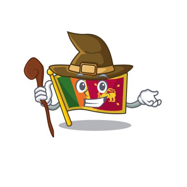 Çizgi film bayrağı Sri Lanka karakter cadısında izole edildi