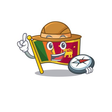 Sri Lanka karikatür bayrağı pusula taşıyan karakterde izole edildi