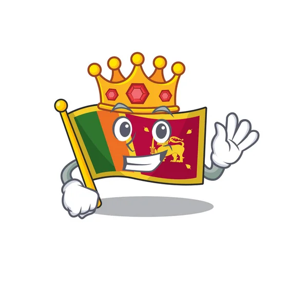 Personagem rei na bandeira dos desenhos animados sri lanka — Vetor de Stock