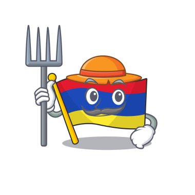 Çiftçi karakterli Ermenistan bayrağı.