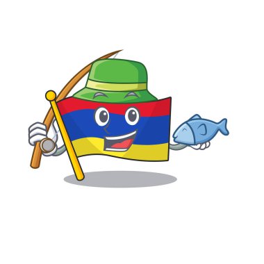 Balıkçılık karakteriyle Ermenistan maskotu bayrağı
