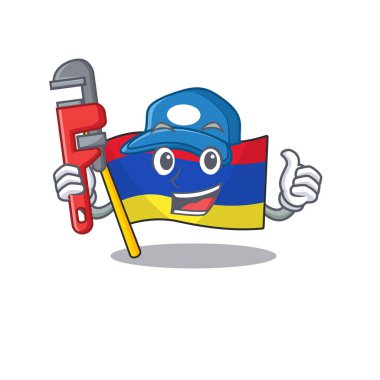 Tesisatçı karakterli Ermenistan bayrağı.