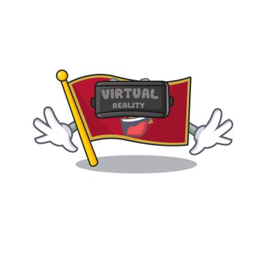 Sanal gerçeklik karakteri ile maskotluk bayrağı.