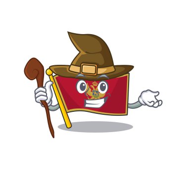 Cadı karakterli bir maskotun bayrağı.