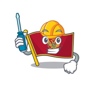 Otomotiv karakterli bayrak mongol çizgi filmi