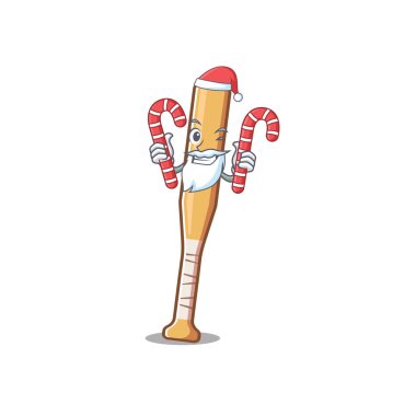 Noel Baba 'lı çizgi film beyzbol sopası şeker karakteri getirir.