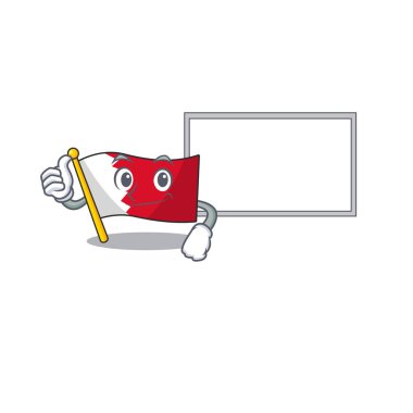 Çizgi film bayrağı bahreyn karakter başparmakları ile izole