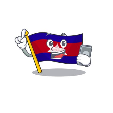 Telefon karakterli bayrak Kamboçya çizgi filmi
