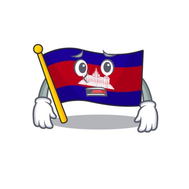 Letonya karikatür bayrağı Karakterle izole edilmiş