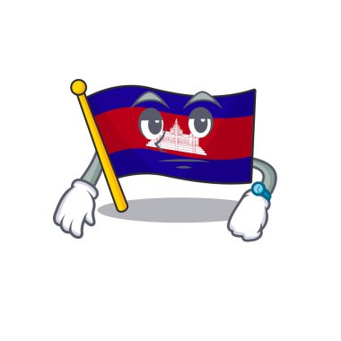 Maskot bayrağı Kamboçya Bekleme karakteriyle