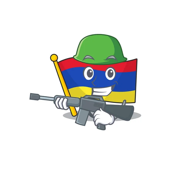 Bandeira armenia desenhos animados com em caráter do exército —  Vetores de Stock