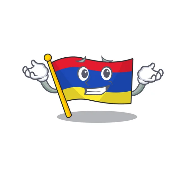 Bandera de dibujos animados armenia aislado en carácter sonriente — Archivo Imágenes Vectoriales
