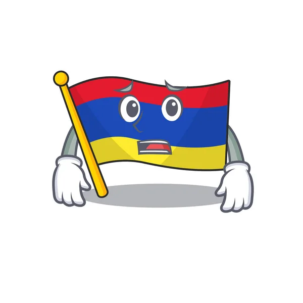 Arménia de bandeira de mascote com caráter com medo — Vetor de Stock