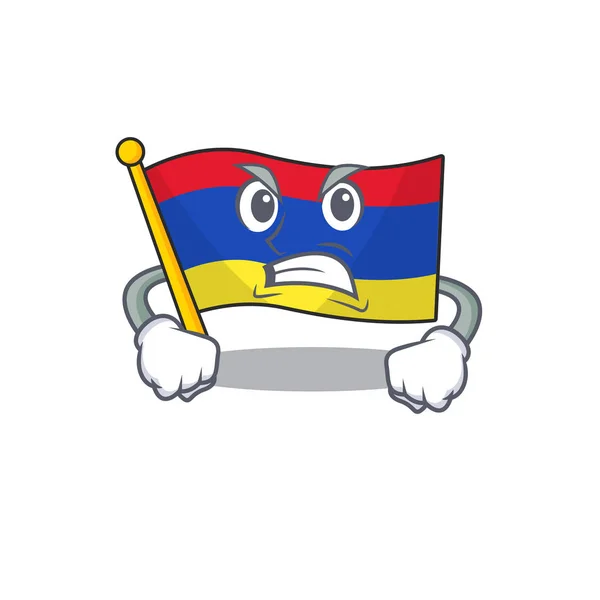 Bandera de la mascota armenia con carácter enojado — Archivo Imágenes Vectoriales