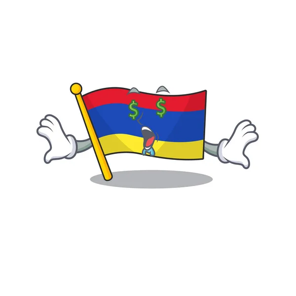 旗armenia漫画でお金の目の文字 — ストックベクタ