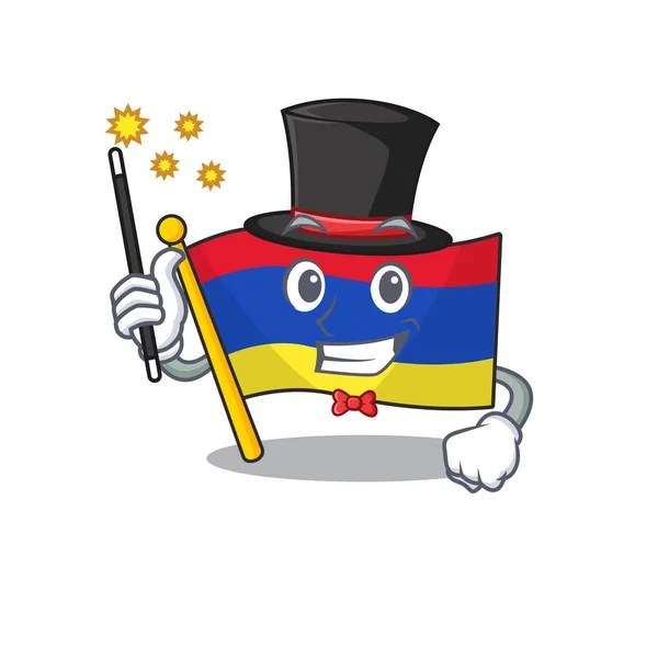 Flagga armenia tecknad med i trollkarl karaktär — Stock vektor