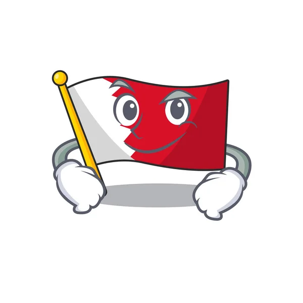 Bandeira de mascote Bahrein com em caráter sorrindo —  Vetores de Stock