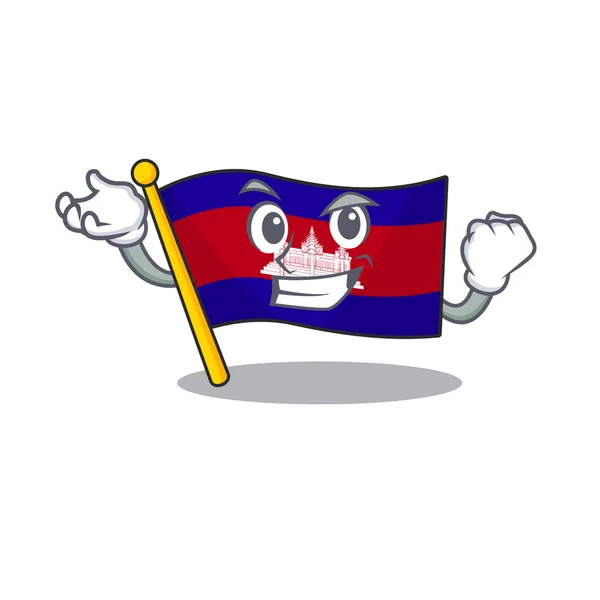 Sikeres rajzfilm zászló kambodzsa kabala — Stock Vector
