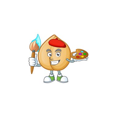 Neşeli nohut ressamı fırçalı çizgi film karakteri