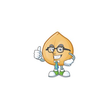 Karizmatik iş adamı nohut maskotu karakter stili