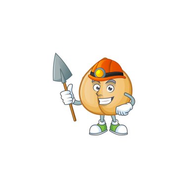 Cool Miner nohut çizgi film maskotu tasarım tarzı