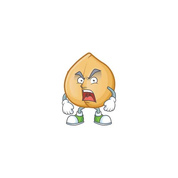Mascotte de fâché pois chiches dessin animé personnage design — Image vectorielle