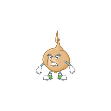 Kızgın yüzlü Jicama çizgi film karakteri tarzı