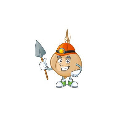 Cool Miner jicama çizgi film maskot tasarımı tarzı