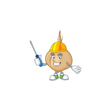 Karikatür karakteri tarzında serin otomotiv jicama sunumu